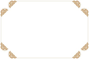 Oriental Frame Design Geleneksel Çin Biçimli Geometrik Köşe Süslemesi. Siyah izole edilmiş. 760