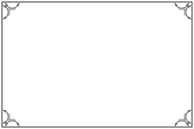 Klasik Sınır Tarzı Zarif Çiçekli Siyah Dekoratif Çerçeve. 771