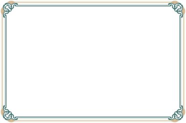 Süslü vintage çerçevelerin elementleri. Sınır, girdap şeklinde yeşil altından beyaza izole edilmiş. Tebrik kartları için tasarım baskısı, düğün davetiyeleri, restoran menüsü, kraliyet sertifikaları. 872 'yi ayarla