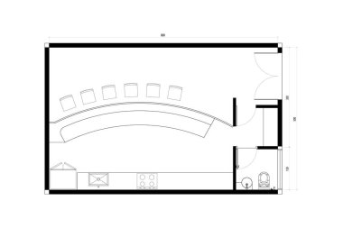 A Kafe Planı Mobilya Modeli Tasarımlı. 4