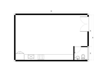 Boş planlı bir Cafe Kat Planı tasarlandı. 1