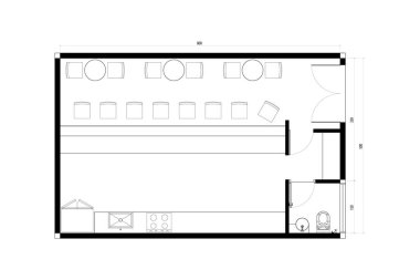 A Kafe Planı Mobilya Modeli Tasarımlı. 3