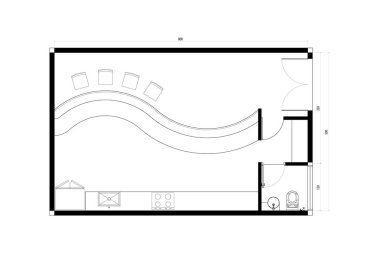 A Kafe Planı Mobilya Modeli Tasarımlı. 5