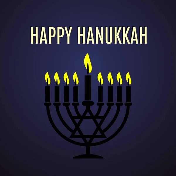 Feliz Hanukkah Cartel Tipografía Vectorial Con Una Menorá Sobre Fondo — Archivo Imágenes Vectoriales