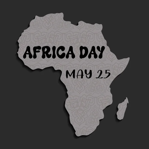 День Африки Мая Плакат Векторной Типографии Баннер Африканским Силуэтом Черном — стоковый вектор