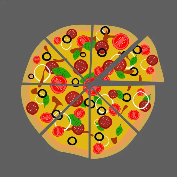 Pizza Tranchée Graphiques Vectoriels Alimentaires — Image vectorielle
