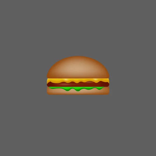 Hamburger Illustration Vectorielle Volumétrique Des Aliments — Image vectorielle