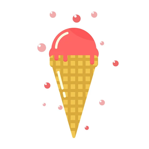 Juicy Pink Ice Cream Vector Illustration — Stock Vector