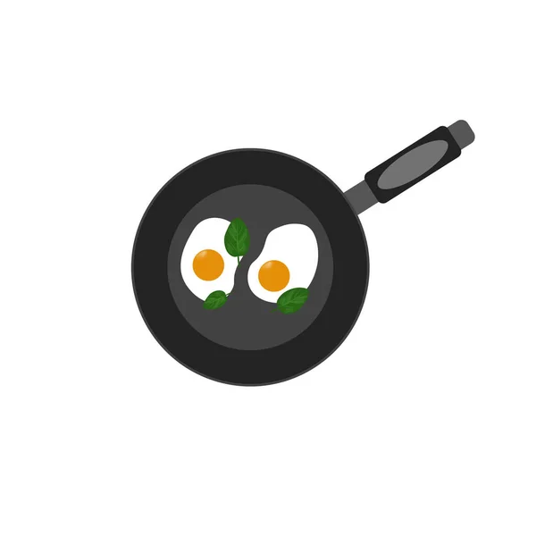 Omelett Der Pfanne — Stockvektor