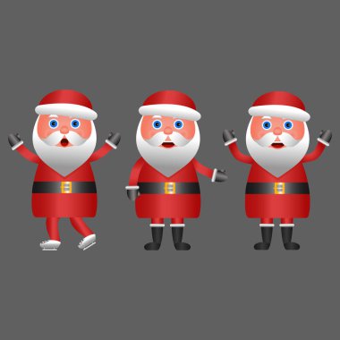  Kardaki Noel Baba. Vektör Noel illüstrasyonu.