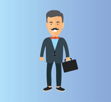 Çantası olan bir iş adamı.