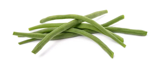 Green Beans Group Isolated White Background — Stock Photo, Image