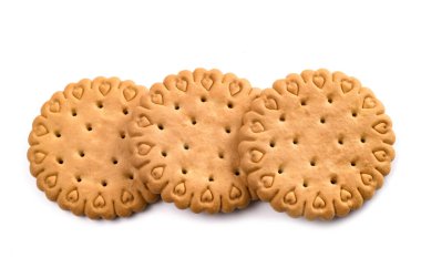 Kuru bisküviler beyaz arkaplanda izole edildi