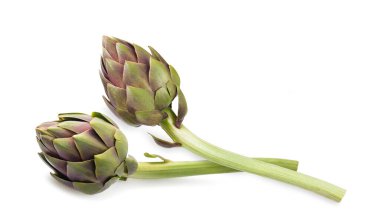 Two Fresh Artichokes Isolated on White background clipart