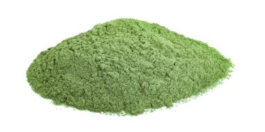 Limon otu tozu yığını beyaz arkaplanda izole edildi