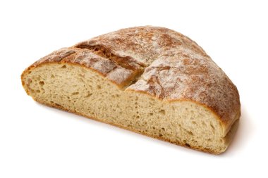 Beyaz arka plan üzerinde izole yarım somun 