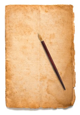 Ucu olan sayfa beyaz arkaplanda izole edildi