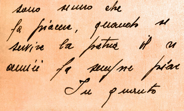 Old vintage manuscript writing in cursive