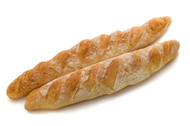 iki baget üzerinde beyaz izole