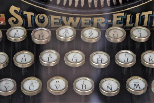 Evocative Image Texture Keys Old Typewriter — Stock fotografie