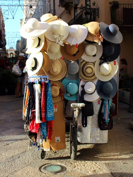 Evocadora Textura Imagen Sombreros Paja Las Mujeres — Foto de Stock