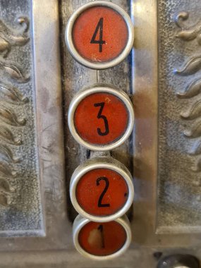 evocative close-up image of the numbers on an old fashioned retail cash register