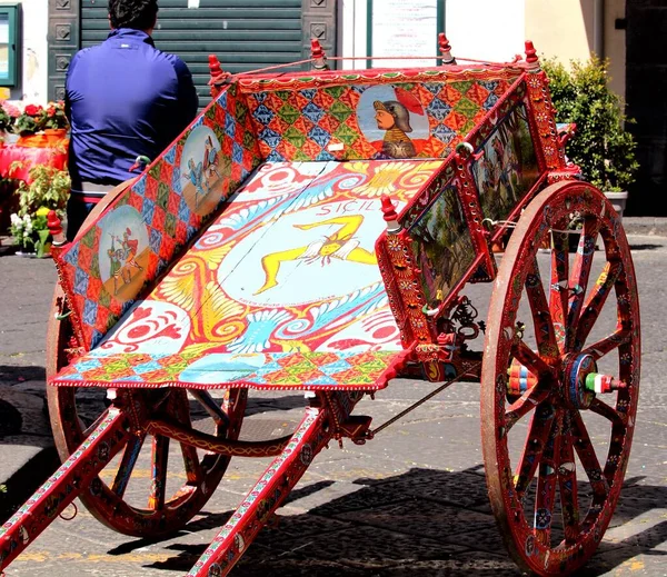 Sicilian Cart Transport People Things Typical Sicily Region Italy — 스톡 사진