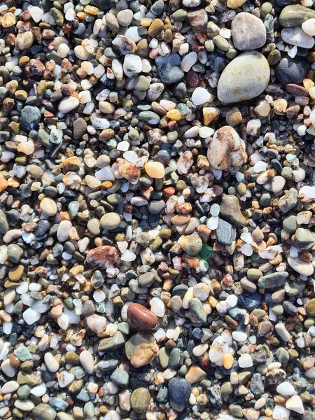Evokative Textur Bild Von Kleinen Steinen Einem Strand Sizilien — Stockfoto