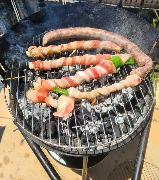 Sugestywny Obraz Różnych Rodzajów Gotowania Mięsa Grillu — Zdjęcie stockowe