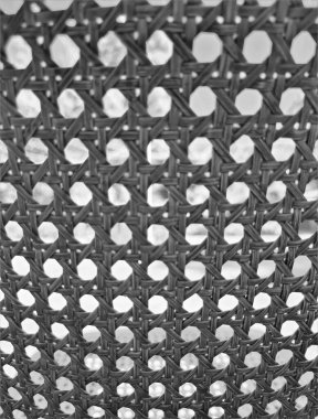 dokunmuş hasır koltuk yüzey dokusunun anımsatıcı siyah beyaz görüntüsü