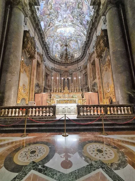 Palermo Igreja San Giuseppe Dos Padres Teatinos Imagem Evocativa Nave — Fotografia de Stock