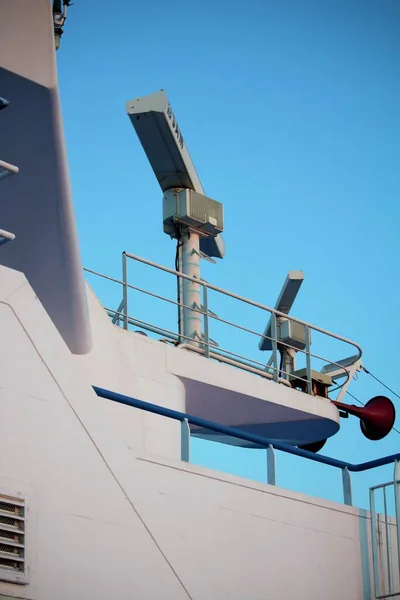 Evokatives Bild Eines Radarsystems Einer Linienfähre Während Der Navigation — Stockfoto
