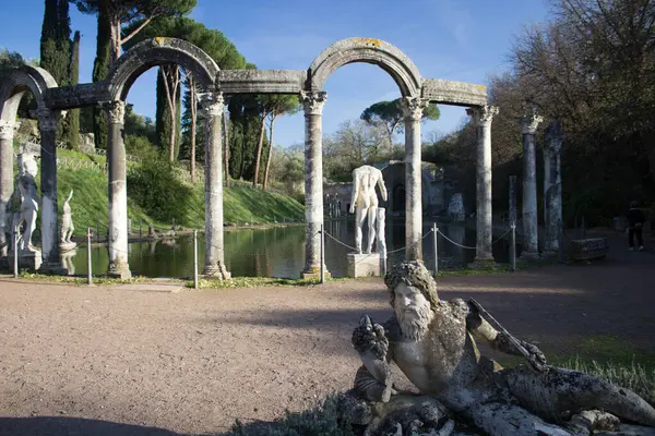 stock image 2023.03.18 Tivoli, Hadrian's Villa, UNESCO World Heritage on the outskirts of Rome, evocative image of the ruins of the villa that belonged to Emperor Hadrian (II AD)