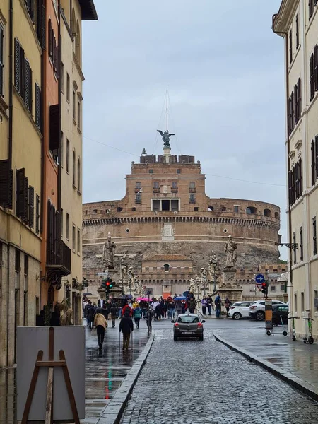Roma Itália Março 2023 Evocativa Imagem Castel Sant Angelo Disse — Fotografia de Stock
