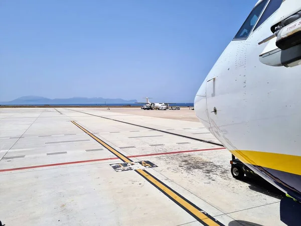 2022 Palermo Punta Raisi Flygplats Ryanair Lågprisflygbolag Bild Näsan Planet — Stockfoto