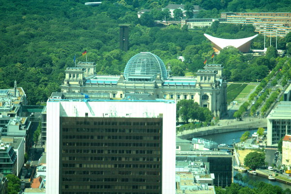 2018.06.14 Berlin, evocative image of the panorama of Berlin from the TV Tower at Alexanderplatz