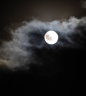 evocative image of a full moon at night