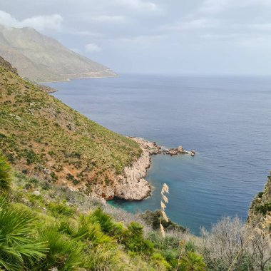 Sicilya, Zingaro Doğa Koruma Alanı, San Vito Lo Capo, Trapani yakınlarındaki rezervin anımsatıcı görüntüsü.