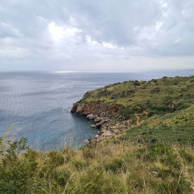 Sicilya, Zingaro Doğa Koruma Alanı, San Vito Lo Capo, Trapani yakınlarındaki rezervin anımsatıcı görüntüsü.