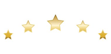 Beyaz arkaplanda izole edilmiş altın yıldızların vektör illüstrasyon kavramı