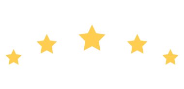 Beyaz arkaplanda izole edilmiş altın yıldızların vektör illüstrasyon kavramı