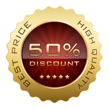 Beyaz arkaplanda izole edilmiş altın madalya illüstrasyon konsepti