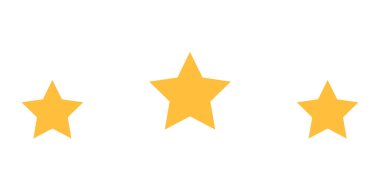 Beyaz arkaplanda izole edilmiş altın yıldızların vektör illüstrasyon kavramı