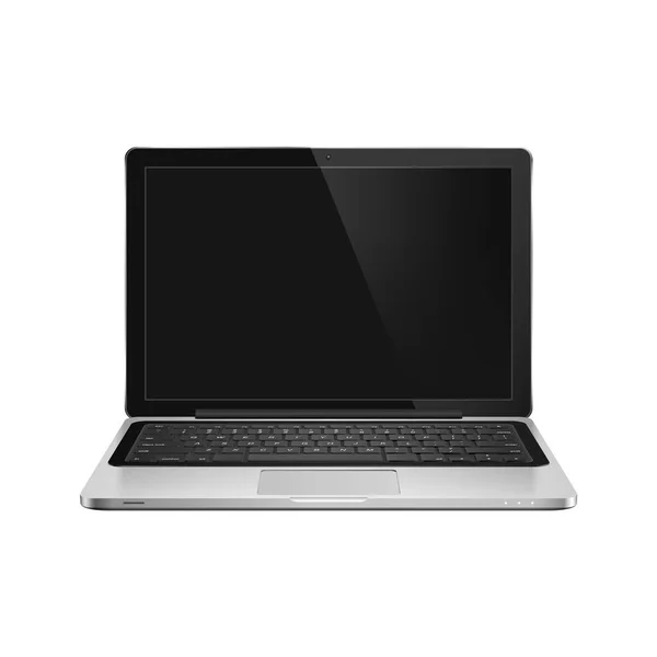 High Detailed Realistic Vector Illustration Modern Laptop Blank Screen White — Stock Vector
