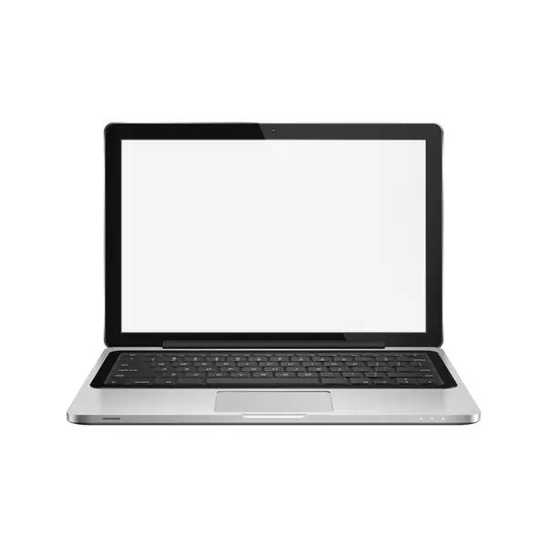 High Detailed Realistic Vector Illustration Modern Laptop Blank Screen White — Stock Vector