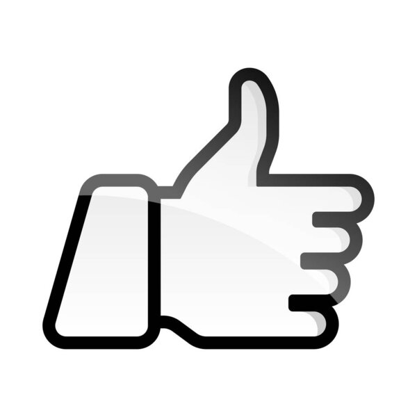 Realistic high detailed vector illustration of thumb up concept