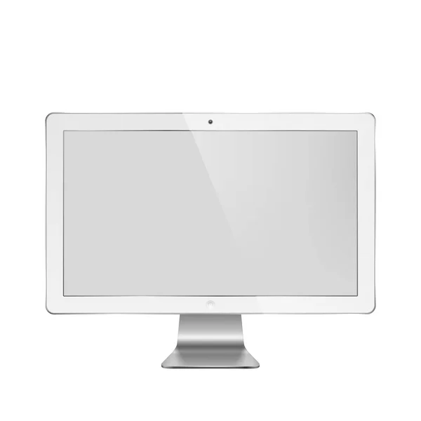 Realistic Vector Illustration Computer Monitor Blank Screen — Stock Vector