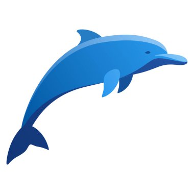 Beyaz arka planda izole edilmiş yunusun soyut vektör çizimi