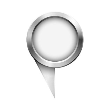 Beyaz arkaplanda izole edilmiş metalik harita işaretleyicisinin vektör illüstrasyonu