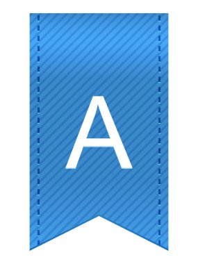 Beyaz arkaplanda izole edilmiş mavi kurdele illüstrasyon kavramı